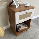 Ver imagem 5 de Mesa Lateral de Apoio 1 Gaveta com Pintura Palha Trama Marrom
