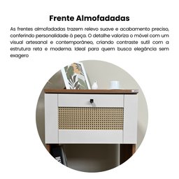 Mesa Lateral de Apoio 1 Gaveta em Palha Trama - 16