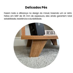 Mesa Lateral de Apoio 1 Gaveta em Palha Trama - 17