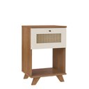 Ver imagem 2 de Mesa Lateral de Apoio 1 Gaveta com Pintura Palha Trama Marrom