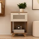 Ver imagem 1 de Mesa Lateral de Apoio 1 Gaveta com Pintura Palha Trama