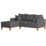 Sofá 3 Lugares Beny com Chaise Esquerdo Suede Cinza - 3