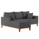 Ver imagem 4 de Sofá 3 Lugares Beny com Chaise Esquerdo Suede Cinza