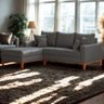 Sofá 3 Lugares Beny com Chaise Esquerdo Suede Cinza - 2