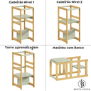 Ver imagem 3 de Torre Aprendizagem Montessori 4 em 1 Freijo e Verde