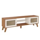 Ver imagem 3 de Rack Retrô para TV até 75 Polegadas MDF 180cm 2 Portas Charlotte Marrom