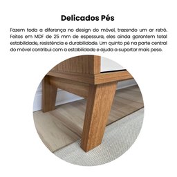 Rack para TV até 75 Polegadas 2 Portas com Pés Retro Charlotte - 7
