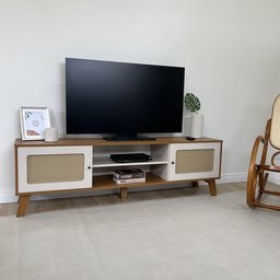 Rack para TV até 75 Polegadas 2 Portas com Pés Retro Charlotte - 16