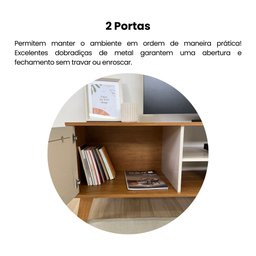 Rack para TV até 75 Polegadas 2 Portas com Pés Retro Charlotte - 8