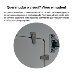 Rack para TV até 75 Polegadas 2 Portas com Pés Retro Charlotte - 11