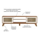 Ver imagem 5 de Rack Retrô para TV até 75 Polegadas MDF 180cm 2 Portas Charlotte Marrom