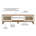 Ver imagem 5 de Rack Retrô para TV até 75 Polegadas MDF 180cm 2 Portas Charlotte Marrom