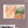 Quadro Decorativo - Folhas de Palmeira em Fundo Coral Flnt039 - Tela Canvas - 80x60cm - 2