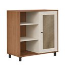 Ver imagem 3 de Buffet 1 Porta Palhinha Rattan Charlotte Marrom/Cinamomo/Off White