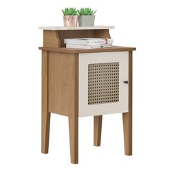 Mesa Lateral de Apoio 100% MDF com Porta em Palinha Charlotte - 3