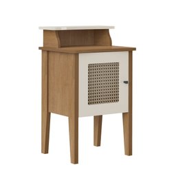 Mesa Lateral de Apoio 100% MDF com Porta em Palinha Charlotte - 8