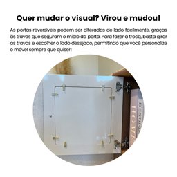 Mesa Lateral de Apoio 100% MDF com Porta em Palinha Charlotte - 12
