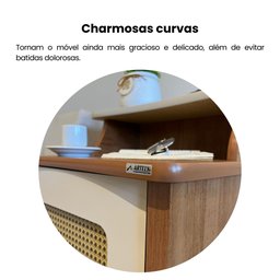 Mesa Lateral de Apoio 100% MDF com Porta em Palinha Charlotte - 9