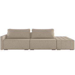 Sofá Ilha Modular para Sala 232cm com Puff Dublin K01 Linho Bege - Lyam Decor - 3