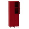 Roupeiro de Aço 2 Vãos 04 Portas com Prateleira Interna e Pitão Pandin 1,90 M Vermelho - 1