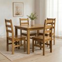 Ver imagem 1 de Conjunto com Mesa de Jantar 100cm Retangular e 4 Cadeiras 100% Madeira Maciça Serena Espresso Móveis Nogueira