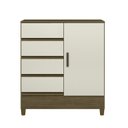 Ver imagem 4 de Cômoda para Quarto 4 Gavetas e 1 Porta Fit Marrom/Jequitibá/Off