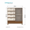 Ver imagem 3 de Cômoda 1 Porta 4 Gavetas com Pés