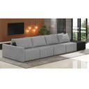 Ver imagem 2 de Sofá Ilha 4 Lugares Living 432cm Modulado para Sala Lary Linho Grafite/pu Pto K01 - D'Rossi