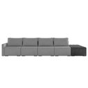 Ver imagem 6 de Sofá Ilha 4 Lugares Living 432cm Modulado para Sala Lary Linho Grafite/pu Pto K01 - D'Rossi