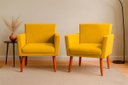 Ver imagem 2 de Kit 2 Poltrona Cadeira para Sala Confortável e Minimalista Paris em Suede