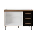 Ver imagem 3 de Balcão Gabinete para Pia Bia 118cm 02 Portas 03 Gavetas sem Tampo Savana Preto - Desk Design