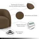 Ver imagem 3 de Kit 2 Poltronas Decorativas Jenny Base Giratória em Metal Preto Veludo Marrom G45 - Gran Belo