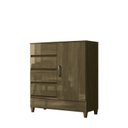 Ver imagem 2 de Cômoda 1 Porta 4 Gavetas com Pés Marrom/Jequitiba