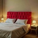 Ver imagem 1 de Cabeceira Almofadada Suspensa de Cama Casal Cabeceira Leticia 140cm X 55cm Vermelho