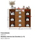 Ver imagem 3 de Comoda 4 Gavetas 2 Portas 1 Nicho com Rodizios Versa 135 cm Cinamomo Zanz