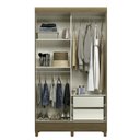 Ver imagem 2 de Guarda Roupa 2 Portas de Correr com Pés Marrom/Jequitibá/Off