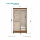 Ver imagem 4 de Guarda Roupa 2 Portas de Correr com Pés Marrom/Jequitibá/Off