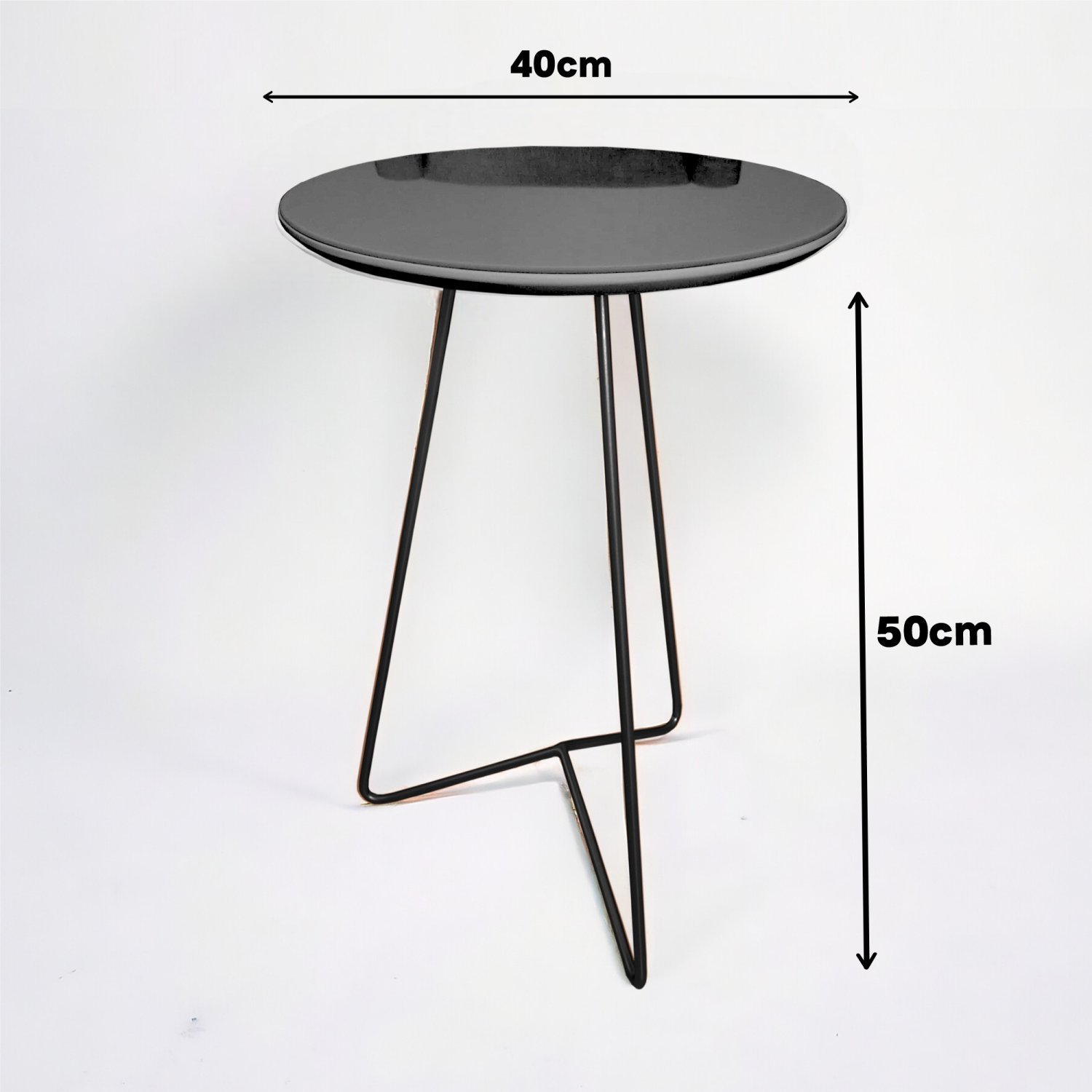 Mesa de Canto Lateral Paris Metal com Vidro 50x40 Cm - 4