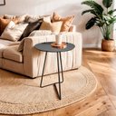 Ver imagem 1 de Mesa Lateral de Canto Paris Metal com Vidro 50x40 cm Preto