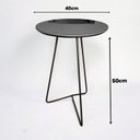 Ver imagem 4 de Mesa Lateral de Canto Paris Metal com Vidro 50x40 cm Preto