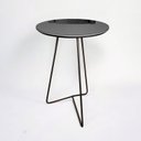 Ver imagem 2 de Mesa Lateral de Canto Paris Metal com Vidro 50x40 cm Preto