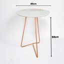 Ver imagem 4 de Mesa Lateral de Canto Paris Metal com Vidro 50x40 cm Bege