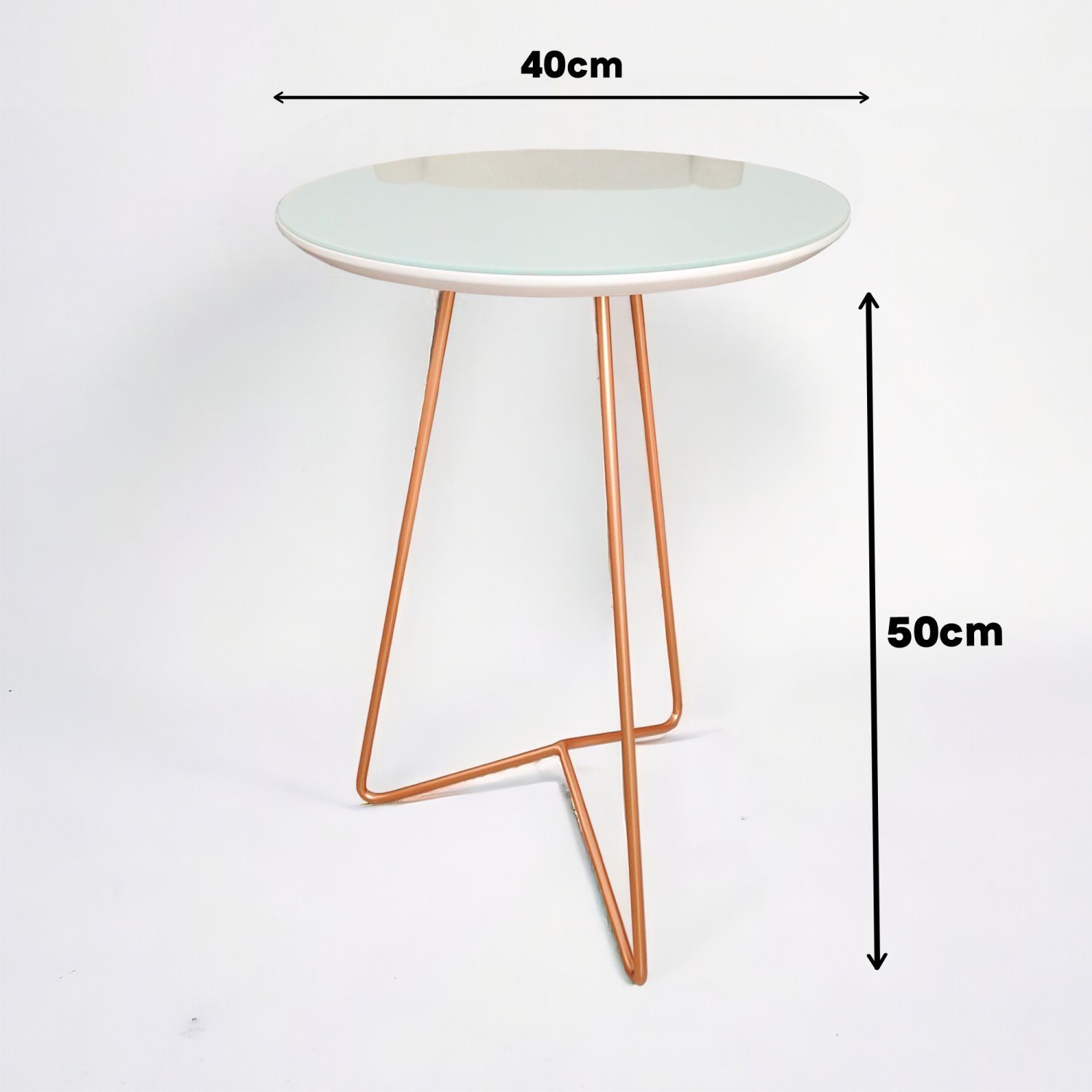 Mesa de Canto Lateral Paris Metal com Vidro 50x40 Cm - 4