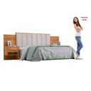 Ver imagem 5 de Cabeceira Casal Queen 160 cm Ripada 100% MDF Estofada Isis com 02 Mesas de Cabeceira Espresso Móvei