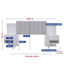 Ver imagem 4 de Cabeceira Casal Queen 160 cm Ripada 100% MDF Estofada Isis com 02 Mesas de Cabeceira Espresso Móveis Marrom