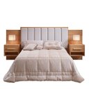 Ver imagem 3 de Cabeceira Casal Queen 160 cm Ripada 100% MDF Estofada Isis com 02 Mesas de Cabeceira Espresso Móvei