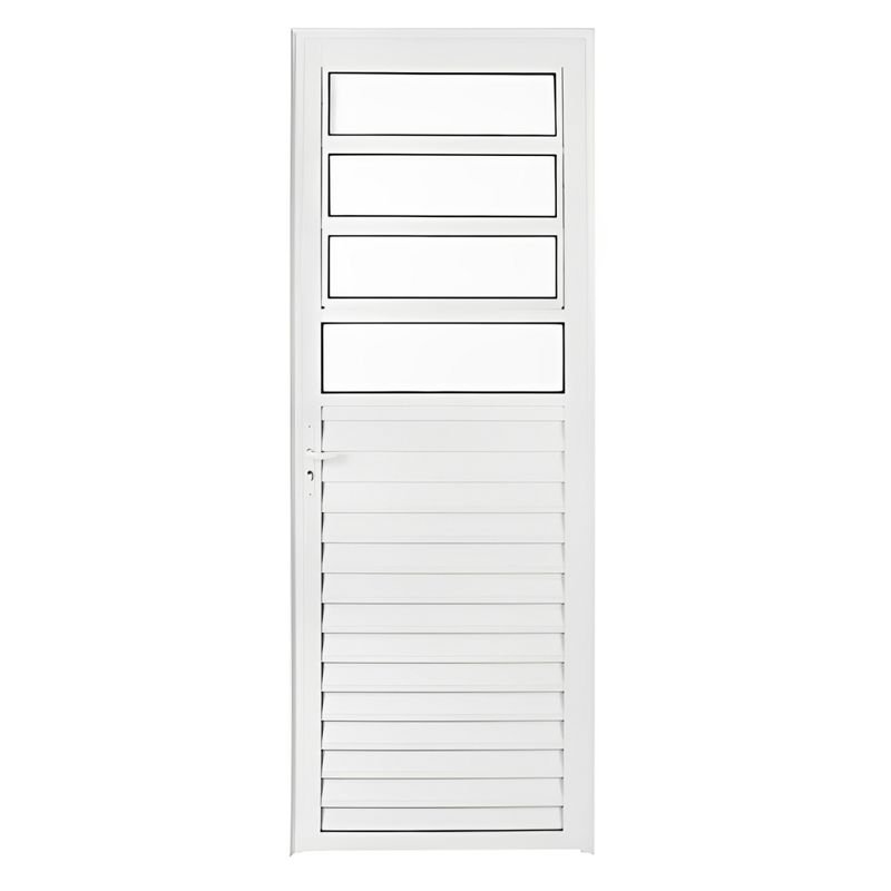 Porta de Alumínio Branco de Cozinha Basculante Cmc Modular - Lado Direito - 2.10 (a) X 0.80 (l)