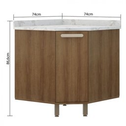 Balcao Luciane Fabi De Canto Diagonal Com Tampo - 3