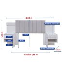 Ver imagem 4 de Cabeceira Casal Queen 160 cm Ripada 100% MDF Estofada Isis com 02 Mesas de Cabeceira Espresso Móvei