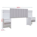 Ver imagem 3 de Cabeceira Casal Queen 160 cm Ripada 100% MDF Estofada Isis com 02 Mesas de Cabeceira Espresso Móveis Marrom